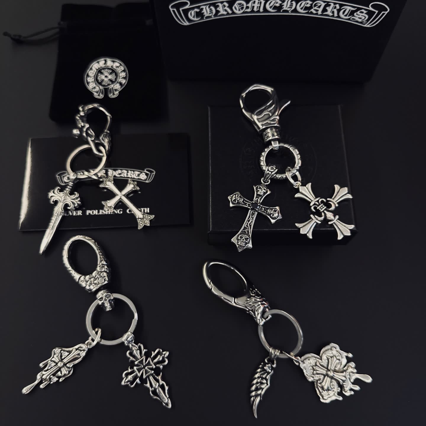 Chrome Hearts Silver Keychains